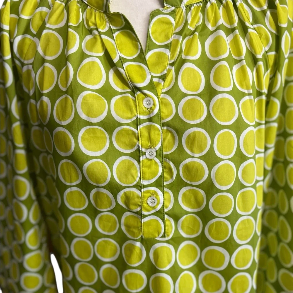 NWT’s Lesley Evers Georgia polka dot hippie core artsy cotton long sleeve shirt